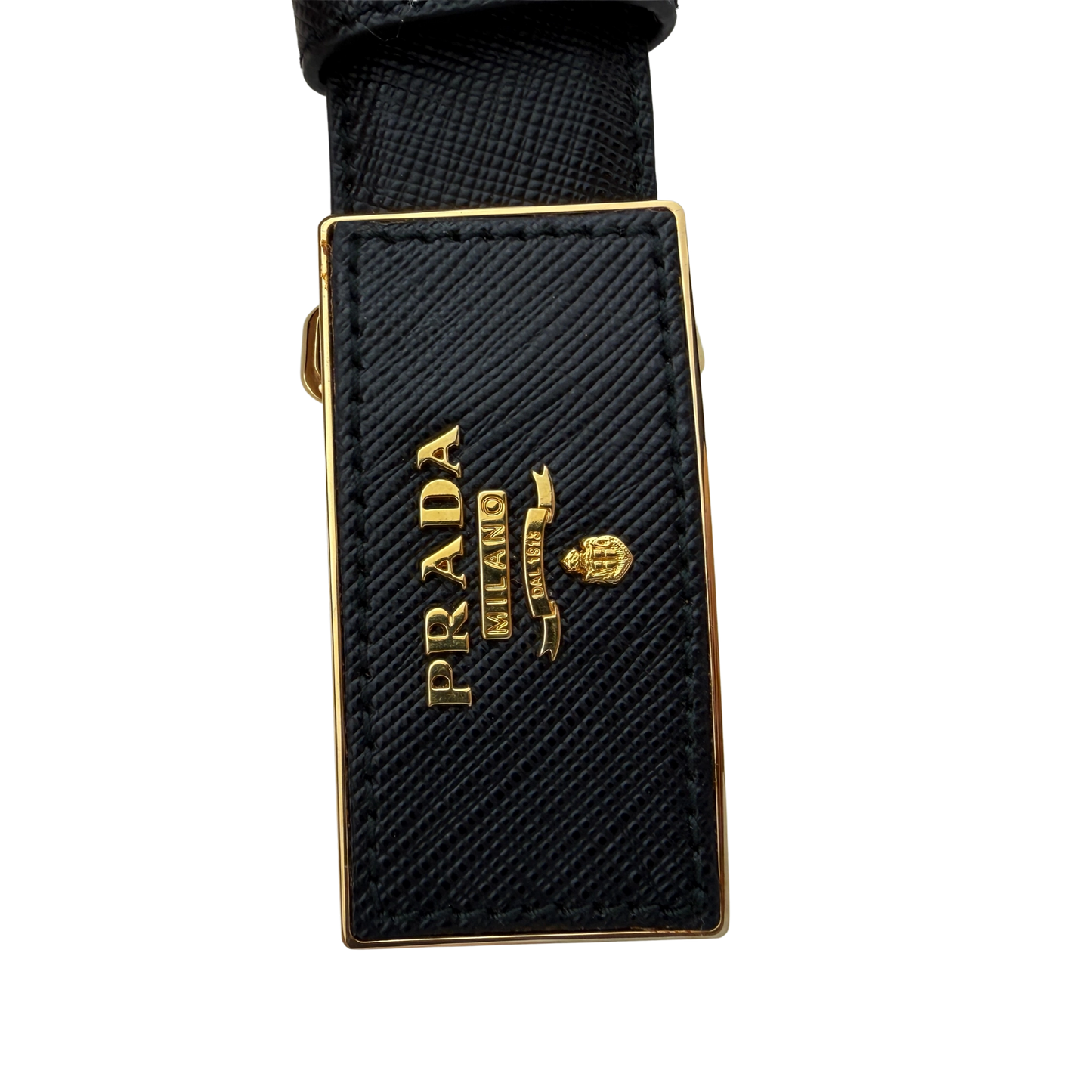 Prada Saffiano Leder Gürtel goldene Hardware 80cm / sehr gut Prada