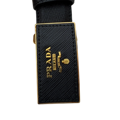 Prada Saffiano Leder Gürtel goldene Hardware 80cm / sehr gut Prada