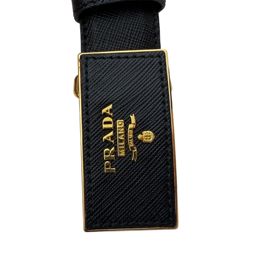 Prada Saffiano Leder Gürtel goldene Hardware 80cm / sehr gut Prada