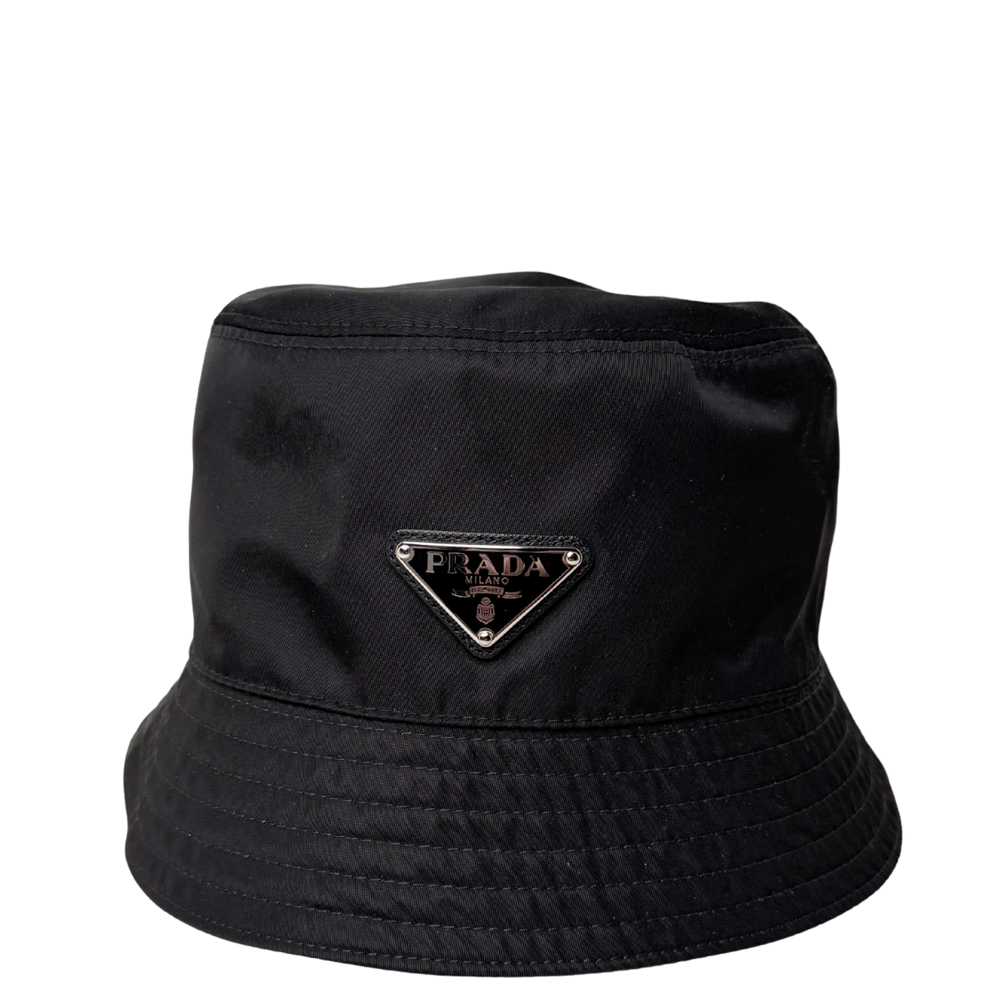 Prada Fischerhut Re-Nylon schwarz Größe S / neuwertig Echtheitscheck