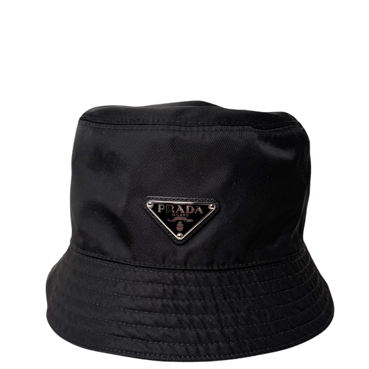 Prada Fischerhut Re-Nylon schwarz Größe S / neuwertig Echtheitscheck