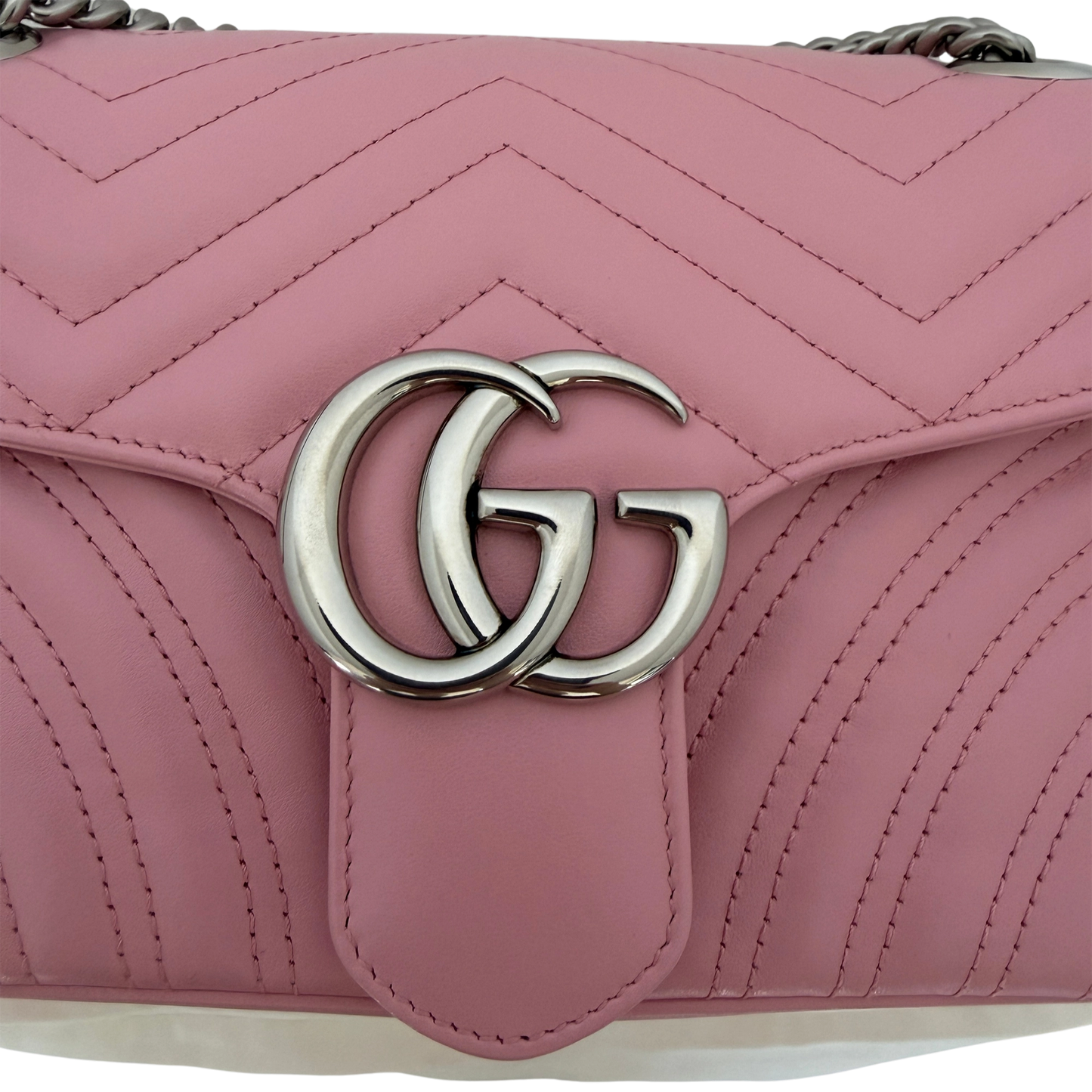 Gucci GG Marmont Small pink silber Hardware / neuwertig Gucci