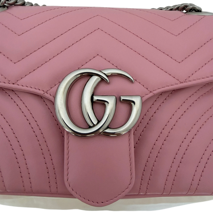 Gucci GG Marmont Small pink silber Hardware / neuwertig Gucci