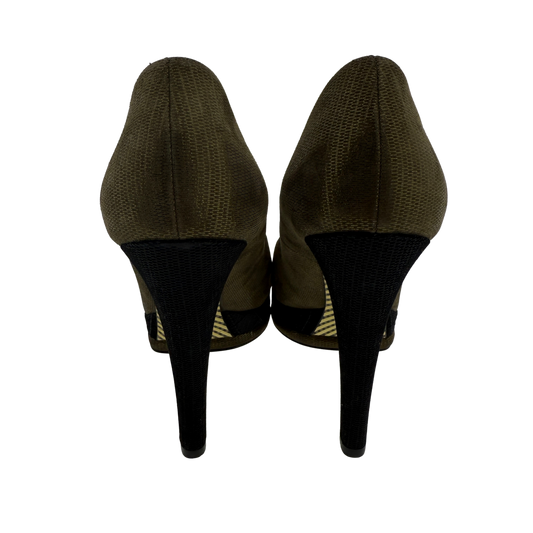 Chanel Pumps Metallic braun & schwarz 38 1/2 / ungetragen Chanel