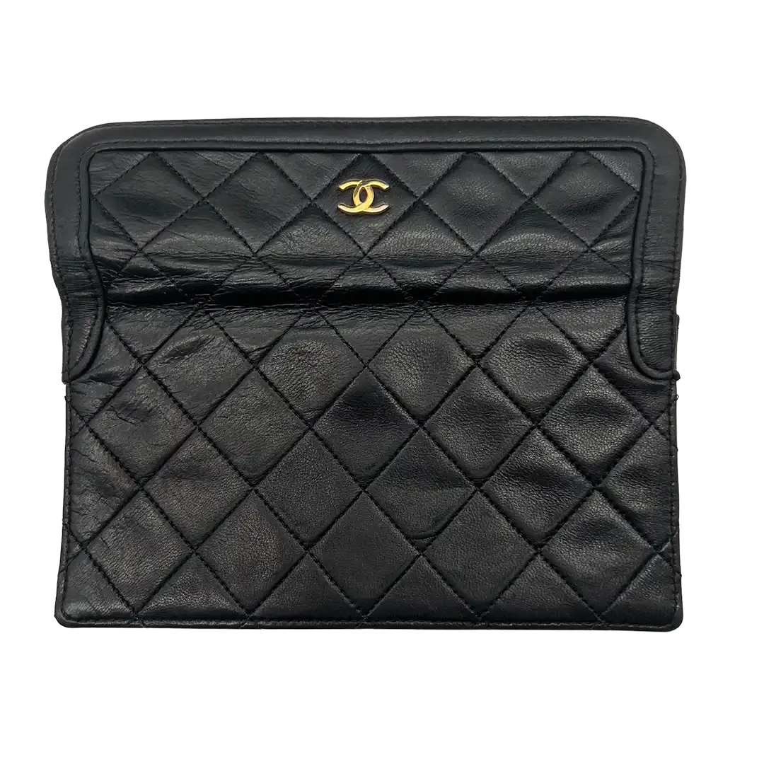 Chanel Diana Vintage Classic Chain Single Flap Lammleder schwarz 11