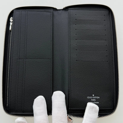 Louis Vuitton Zippy Wallet Vertical Taiga Leder schwarz Fullset / neuwertig Louis Vuitton