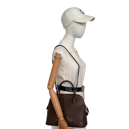 Hermès Bolide 31 Straußenleder braun / sehr gut Hermès