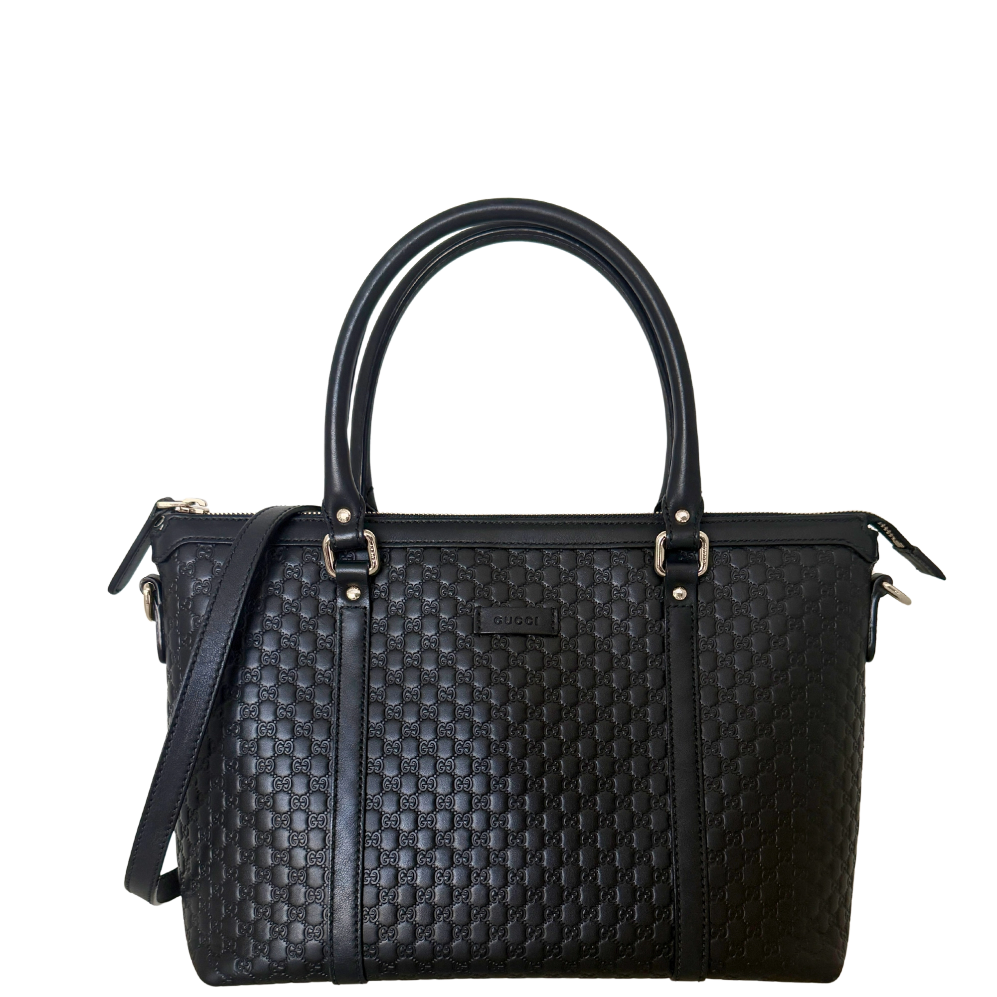 Gucci Guccissima Leder Shopper Bag schwarz / gut Gucci