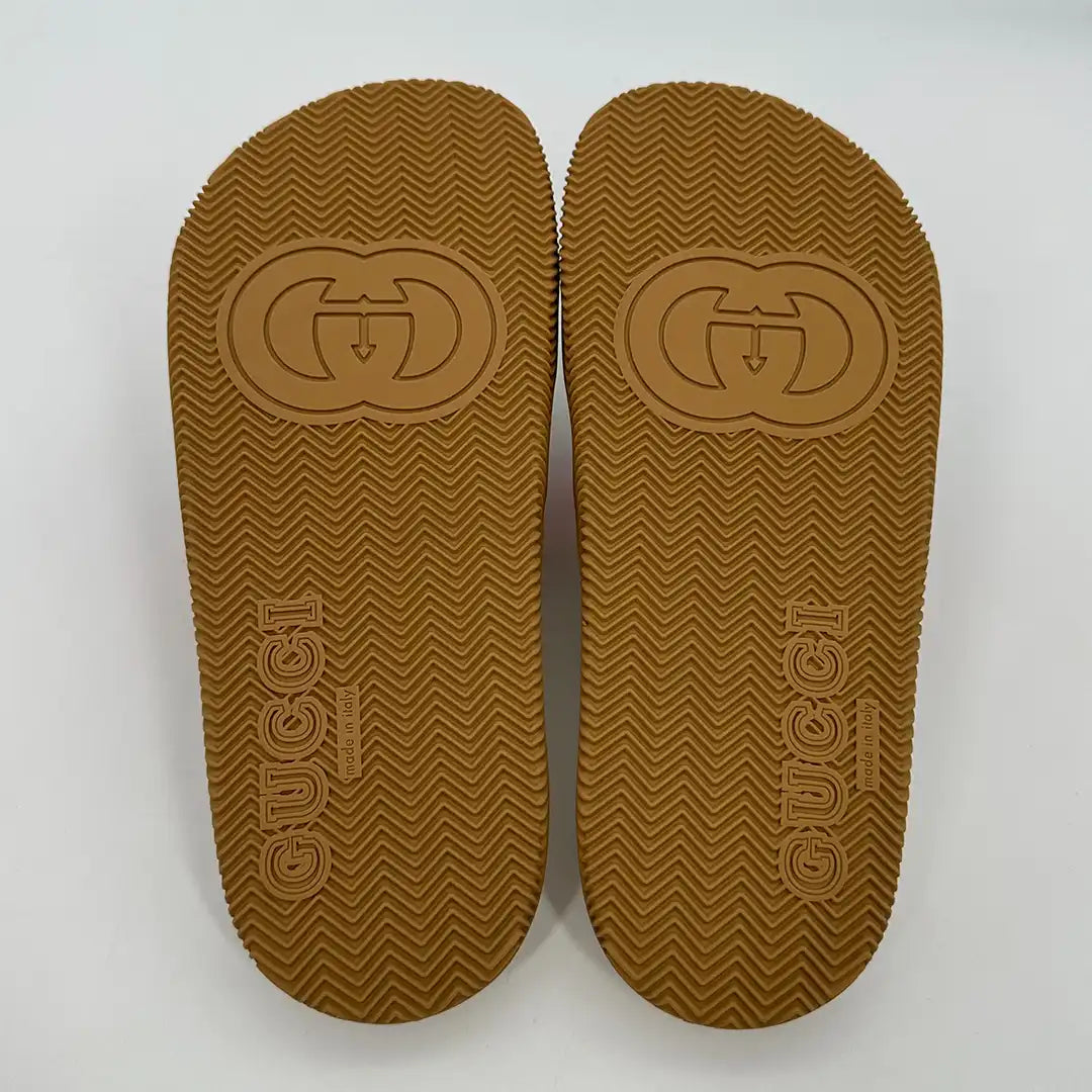 Gucci Sandalen aus Kautschuk beige und Multicolor 38 / ungetragen Echtheitscheck