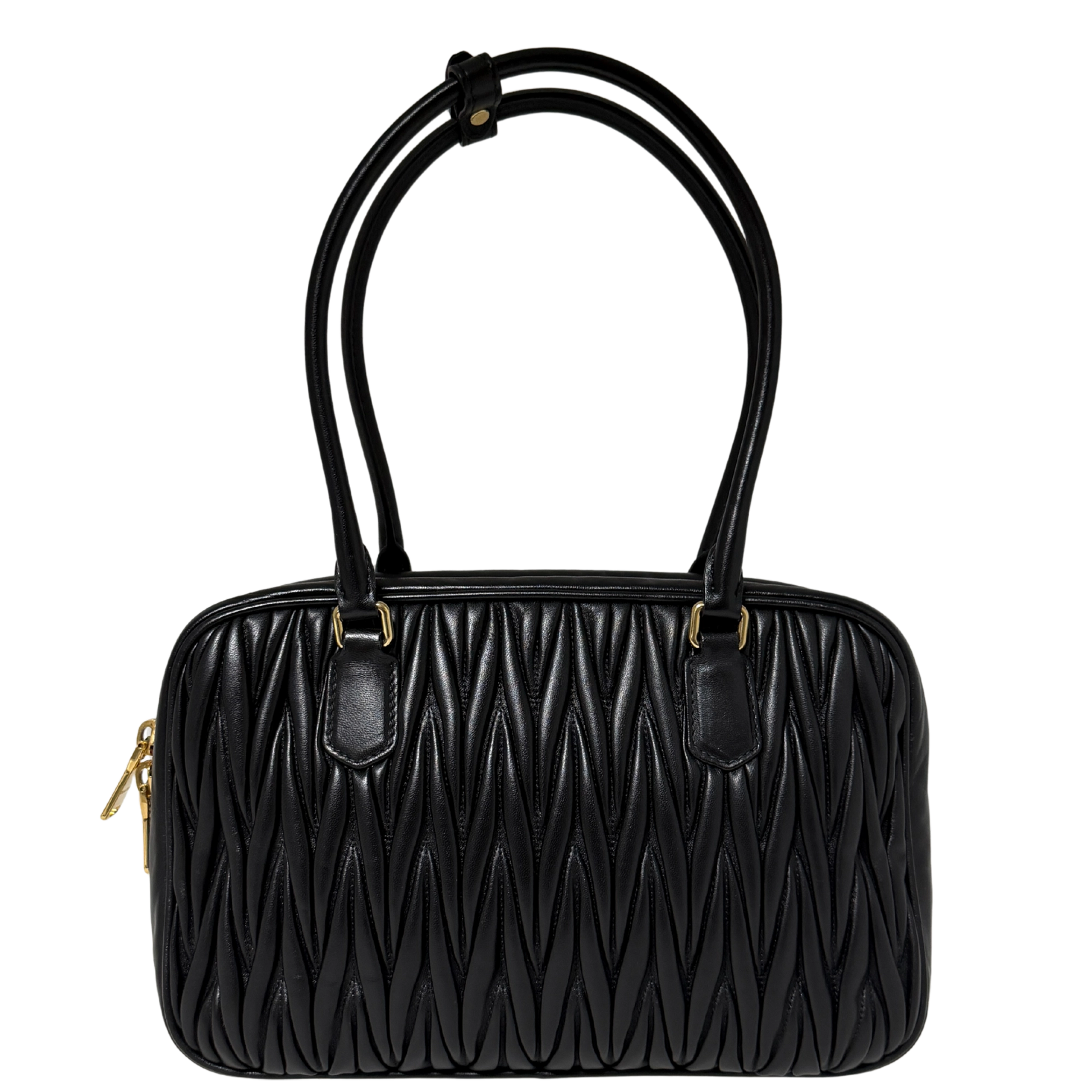 MIU MIU Boston Bag Leder / schwarz MIU MIU