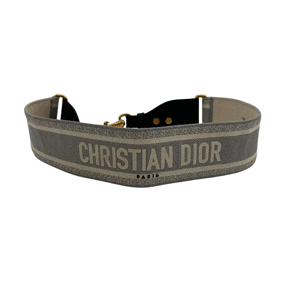 Christian Dior breiter Schulterriemen Dior Paris Stickerei grau / sehr gut Dior