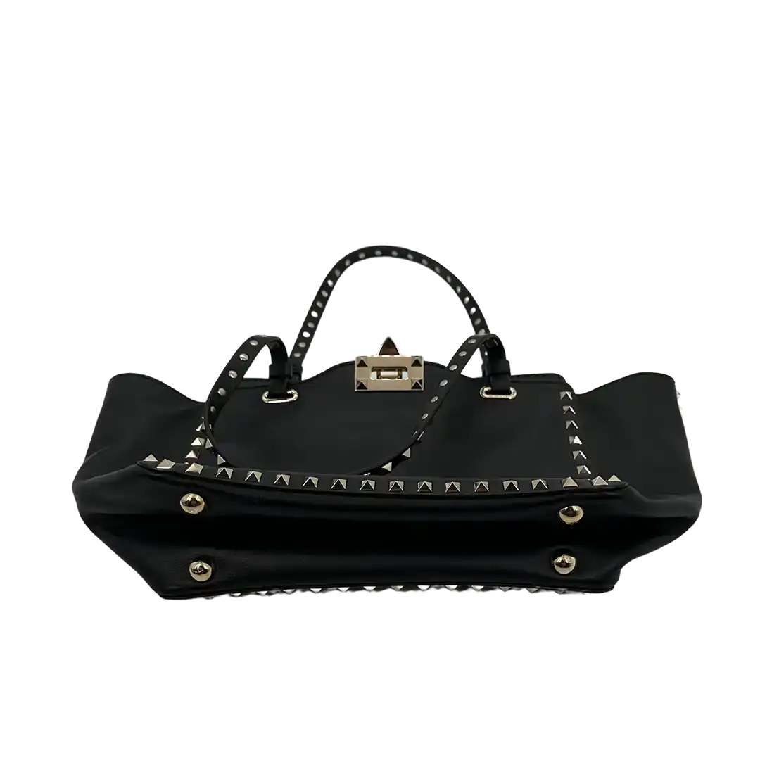 Valentino Garavani Rockstud Shopper Bag Leder schwarz / sehr gut