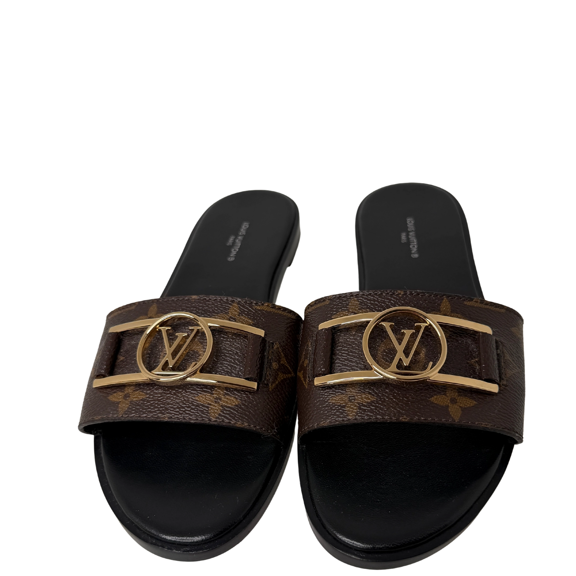Louis Vuitton Monogram Lock it Flat Mules Größe / 39 Louis Vuitton