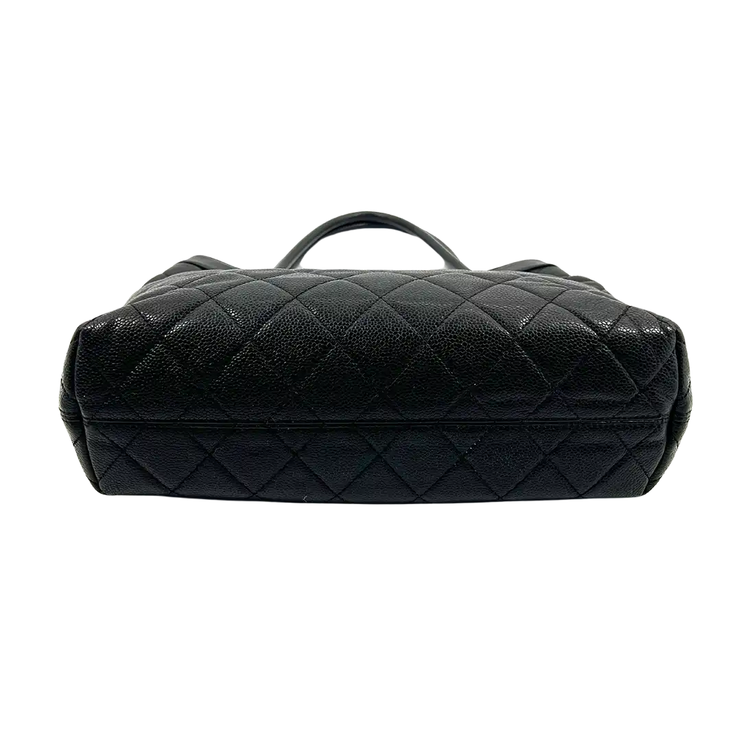 Chanel Vintage Handtasche Kaviar Leder schwarz / Gut Chanel