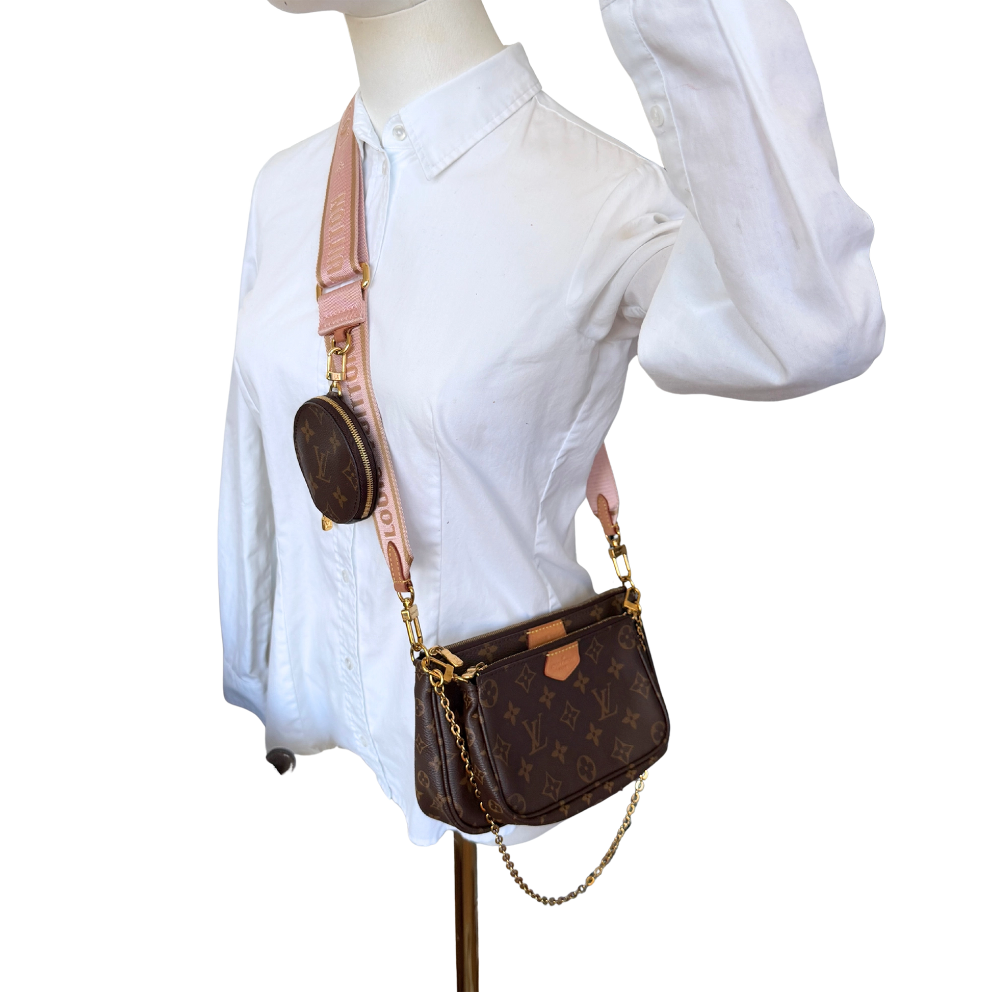 Louis Vuitton Multi Pochette Accessoires Monogram Canvas Rose Clair / sehr gut Louis Vuitton