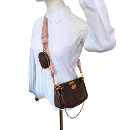 Louis Vuitton Multi Pochette Accessoires Monogram Canvas Rose Clair / sehr gut Louis Vuitton