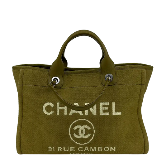 Chanel Deauville Medium mit Pochette 2023 khaki Fullset / sehr gut Chanel