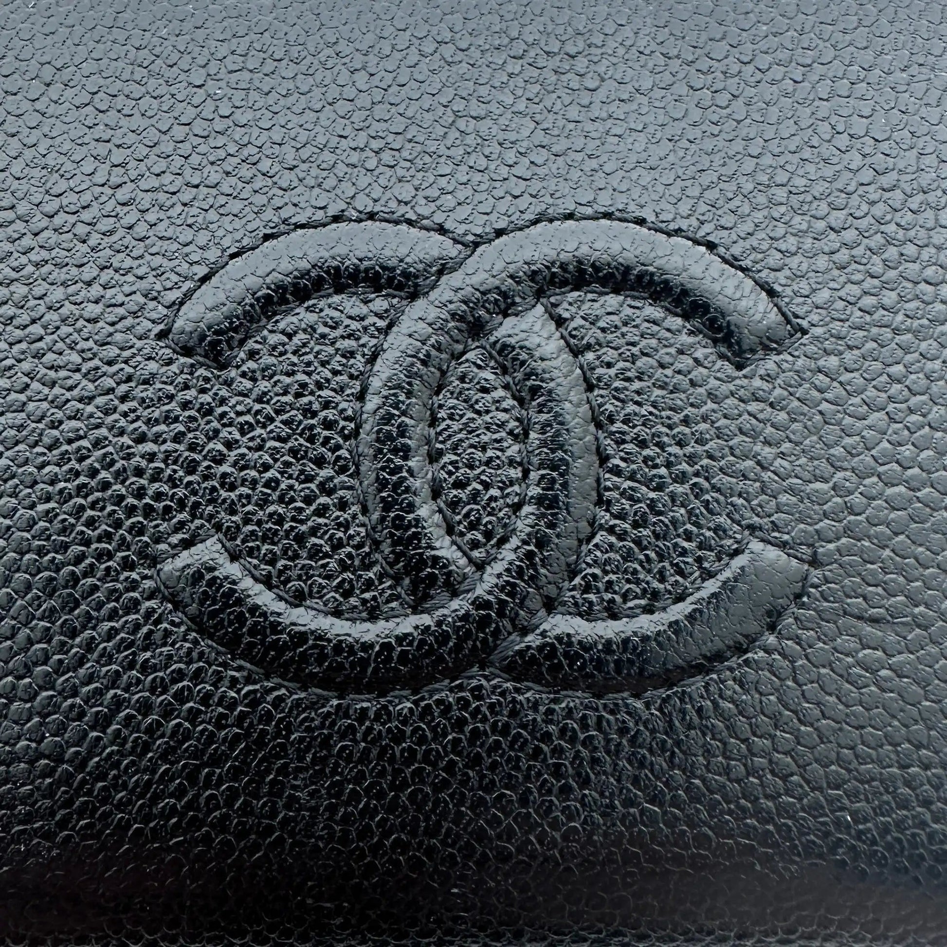 Chanel Coco Mark  kleine Geldbörse CC Leder schwarz / sehr gut Chanel
