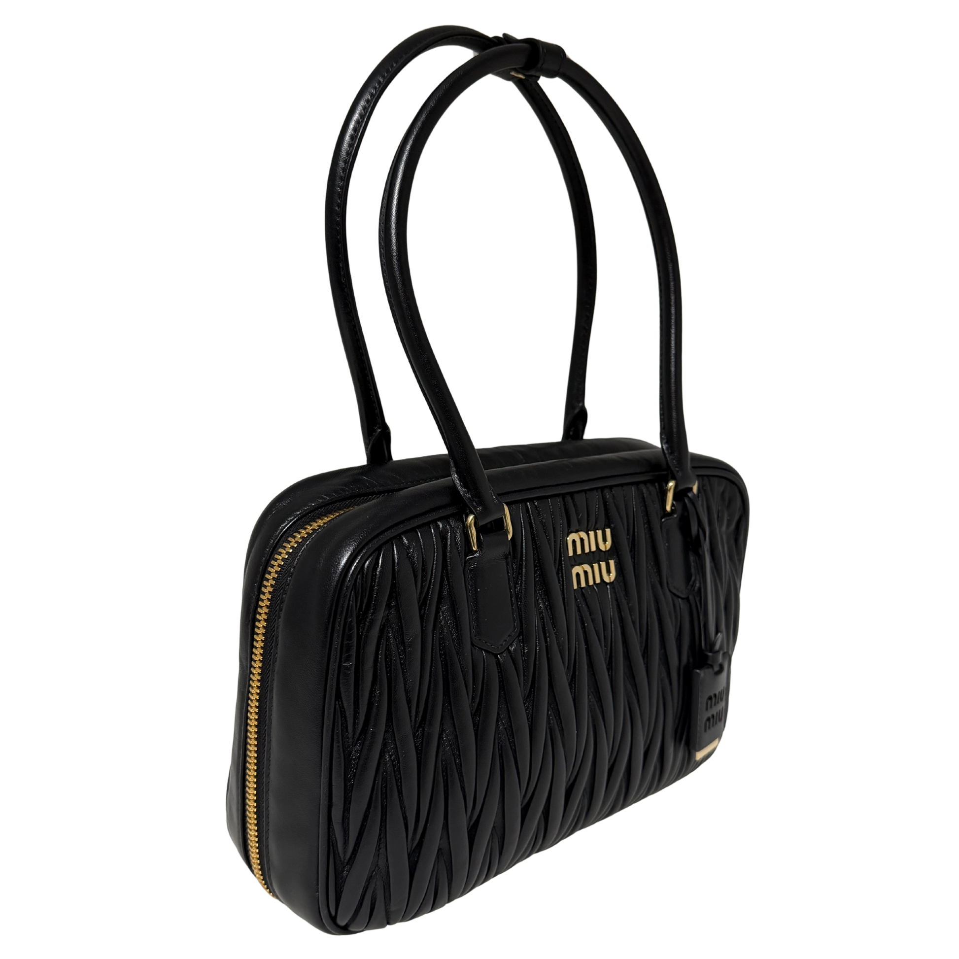 MIU MIU Boston Bag Leder / schwarz MIU MIU