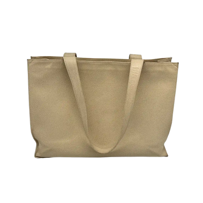 Chanel Vintage Shopper Tasche Kaviar Leder beige / akzeptabel Chanel
