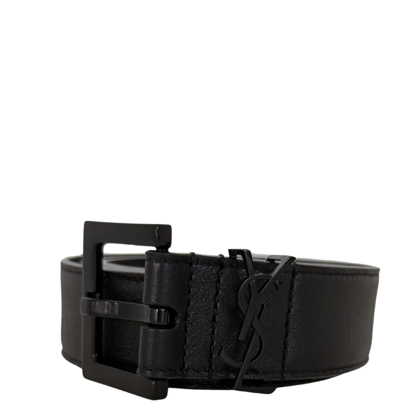 Saint Laurent Cassandre Gürtel  All black  80cm Schwarz / sehr gut Saint Laurent