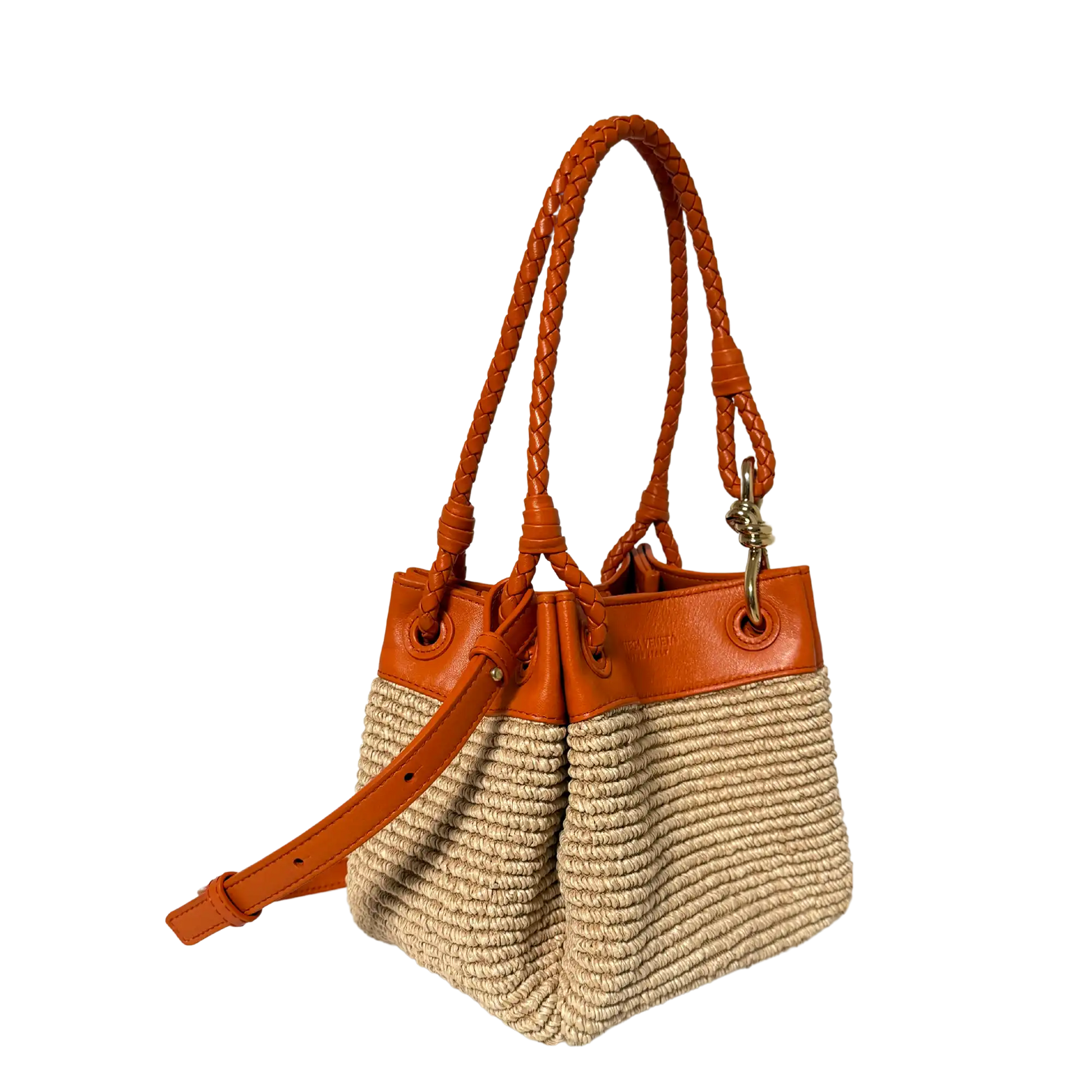 Bottega Veneta kleine Parachute Schultertasche aus Raffiabast 2025 / neuwertig Bottega Veneta