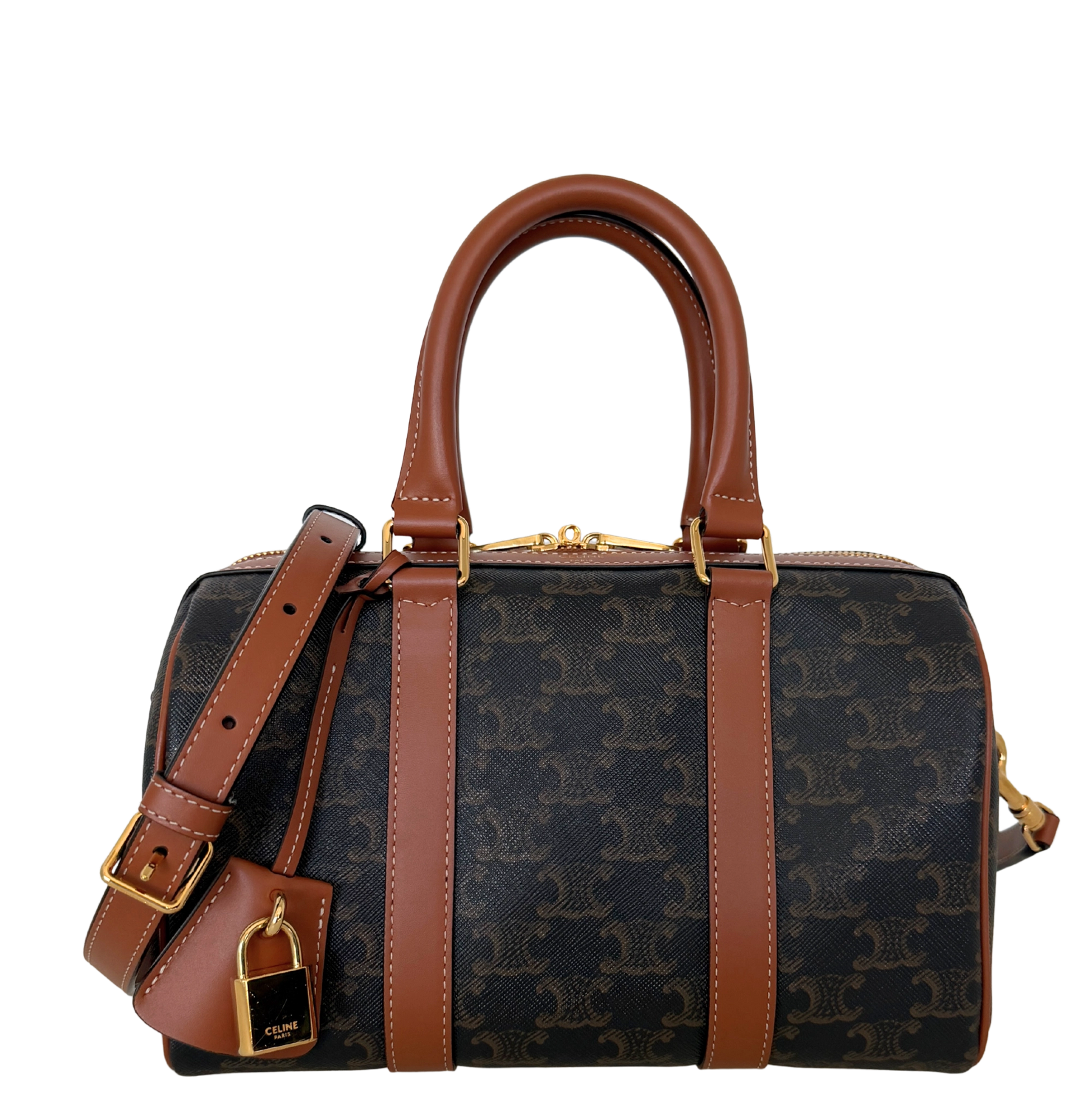 Celine mittelgroße Boston Bag aus Triomphe Canvas Fullset / neuwertig CELINE