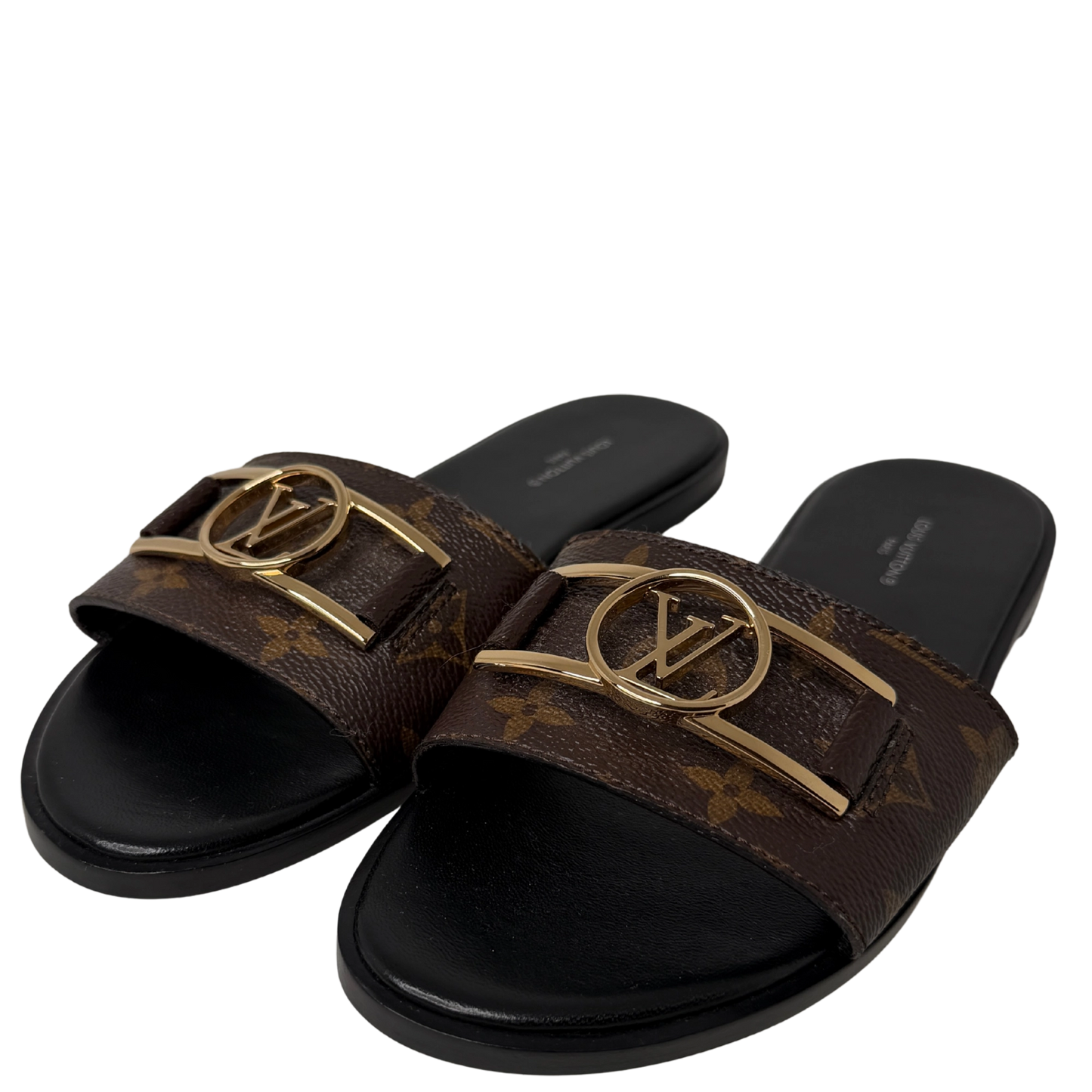 Louis Vuitton Monogram Lock it Flat Mules Größe / 39 Louis Vuitton