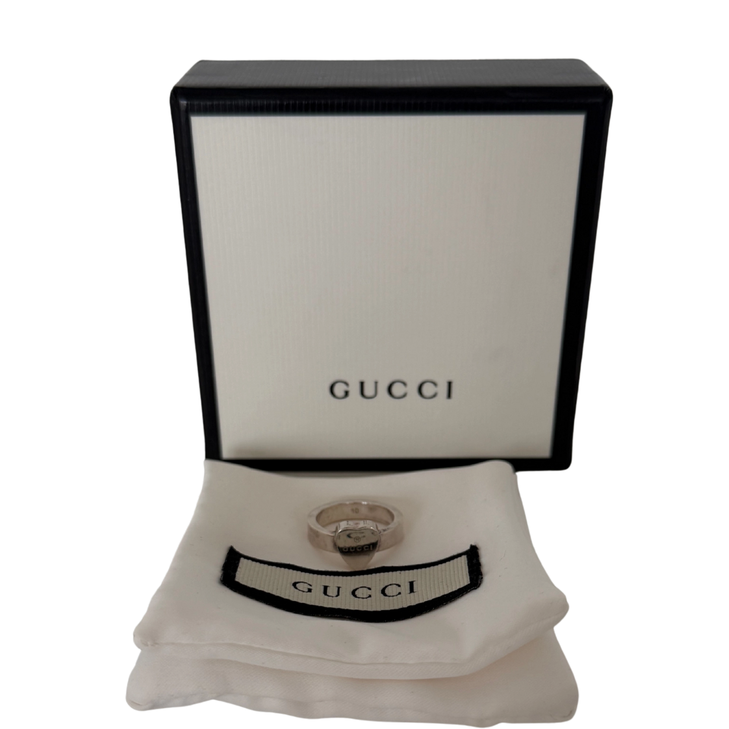 Gucci Ring mit Herz-Anhänger 925er silber Größe 10 / gut Gucci