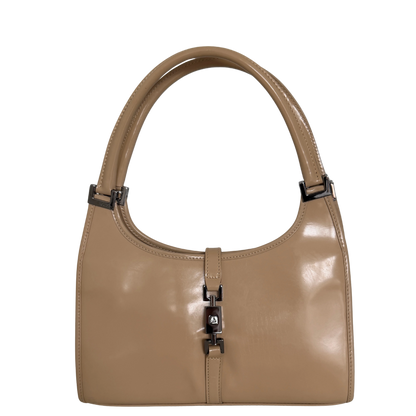 Gucci Jackie Schultertasche Lackleder beige / sehr gut Gucci