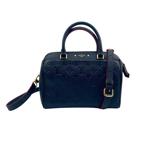 Louis Vuitton Speedy 25 Bandouliere Monogram empreinte Leder marine / sehr gut Louis Vuitton