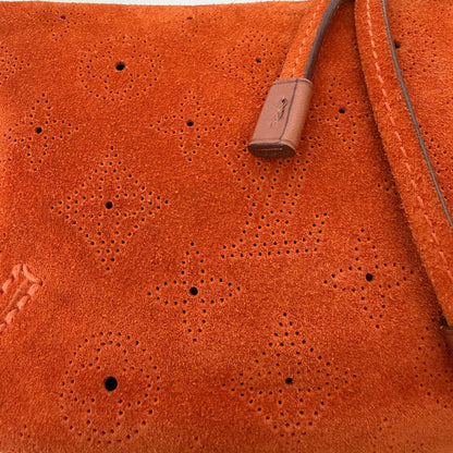 Louis Vuitton Limited Edition Orange Monogram Suede Onatah PM Bag / neuwertig Louis Vuitton