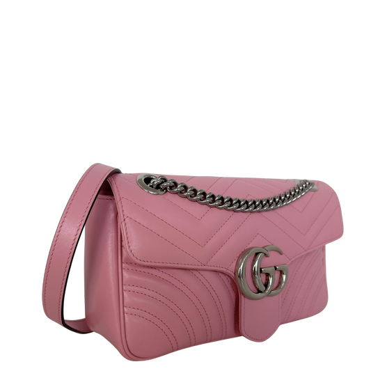 Gucci GG Marmont Small pink silber Hardware / neuwertig Gucci