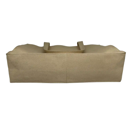 Chanel Vintage Shopper Tasche Kaviar Leder beige / akzeptabel Chanel