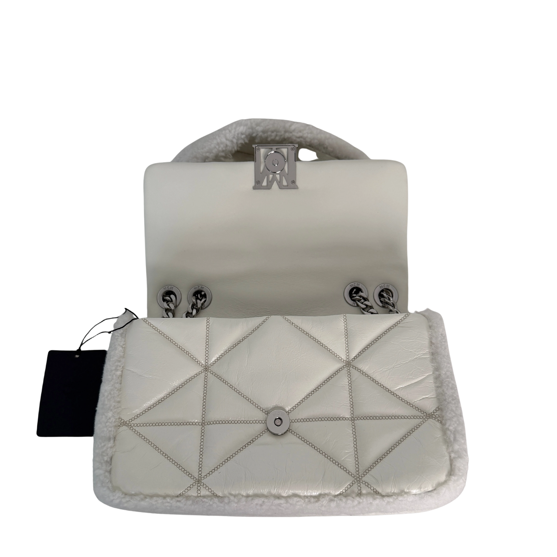 MCM Travia Shearling Shoulder Bag Off- White / neuwertig MCM