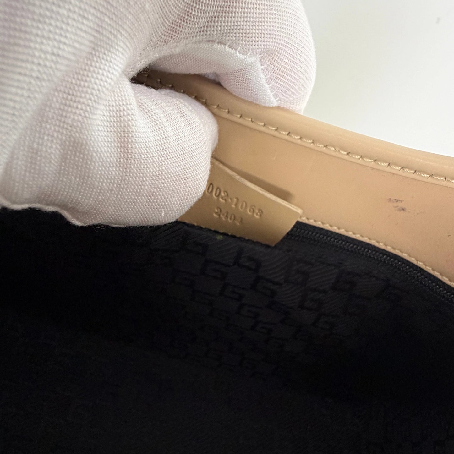 Gucci Jackie Schultertasche Lackleder beige / sehr gut Gucci