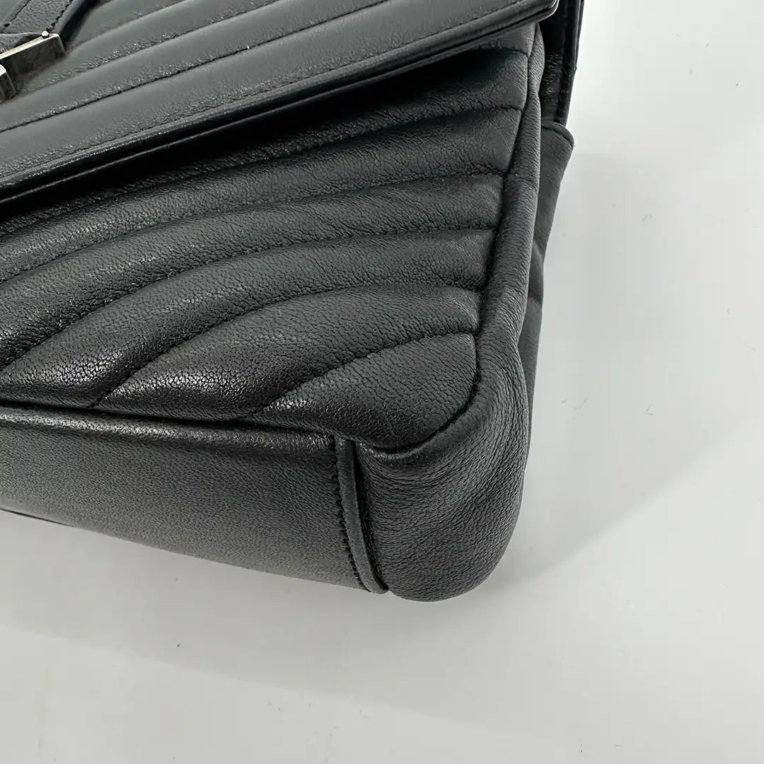 Saint Laurent YSL College Medium Handtasche schwarz Leder / sehr gut