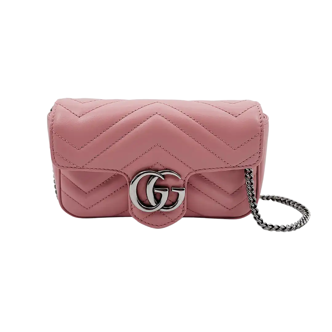 Gucci GG Marmont Matelasse Mini Schultertasche Pastel Pink Fullset / neu Gucci