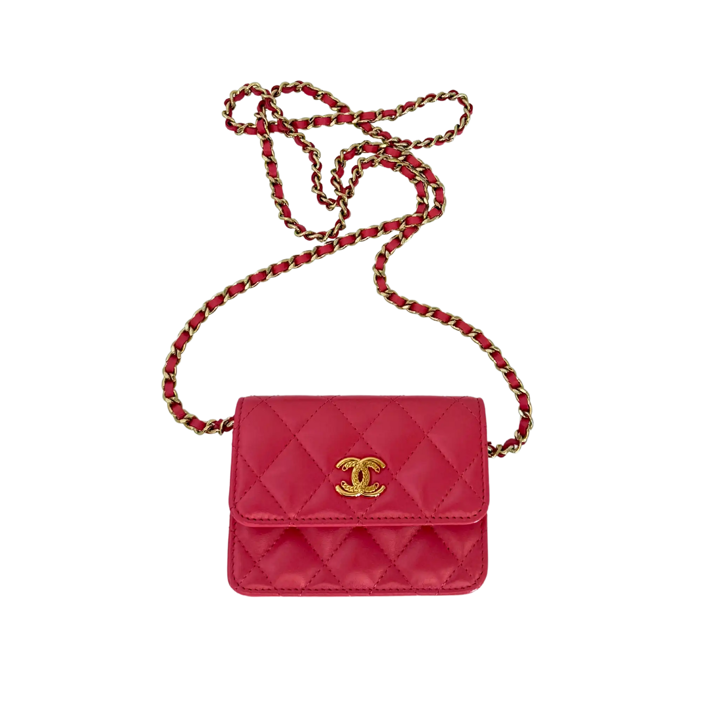 Chanel Mini Wallet on Chain rosa apricot selten / ungetragen Chanel
