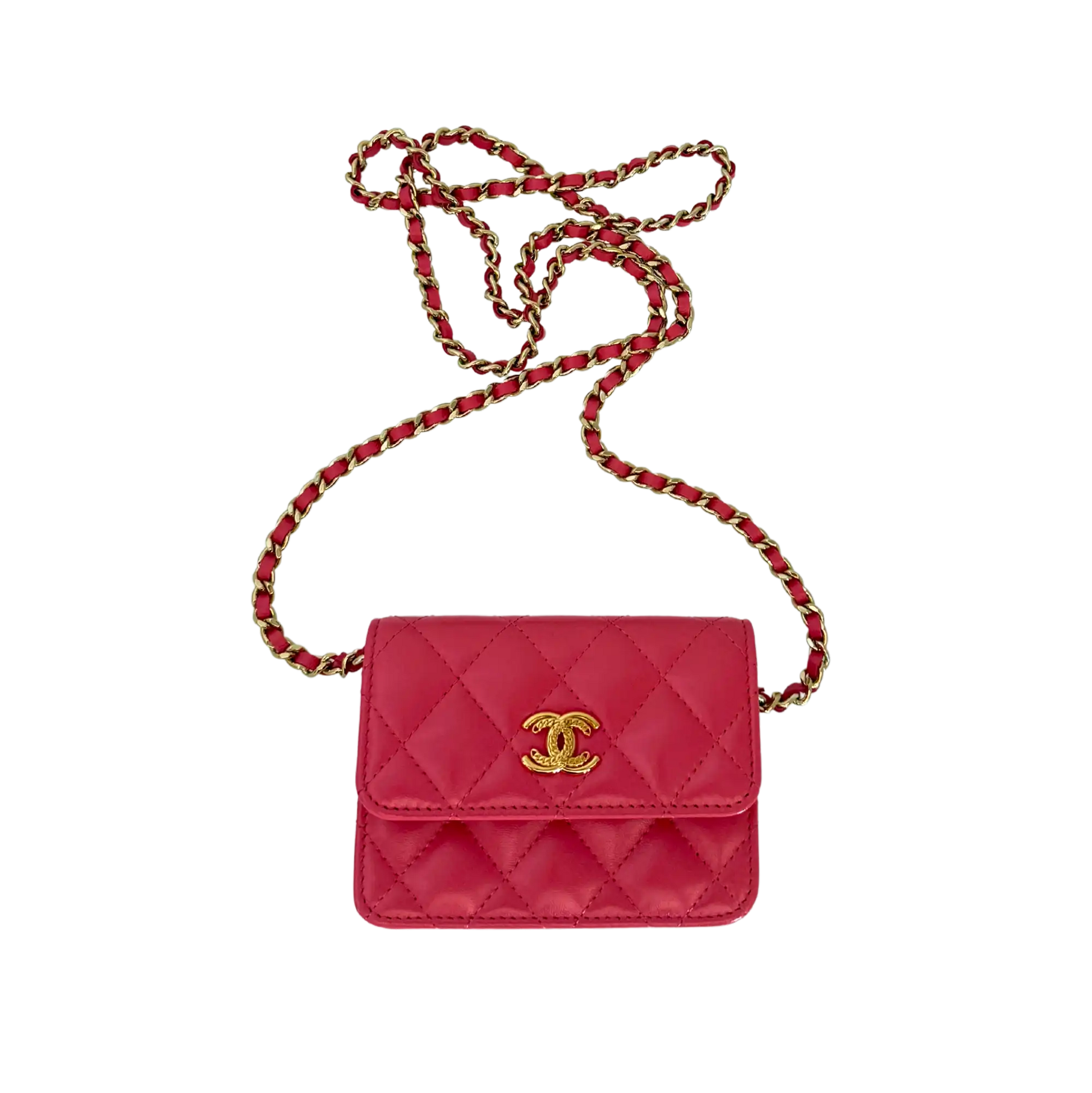 Chanel Mini Wallet on Chain rosa apricot selten / ungetragen Chanel