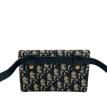 Dior Saddle Gürteltasche Oblique Jacquard in Blau / sehr gut Dior