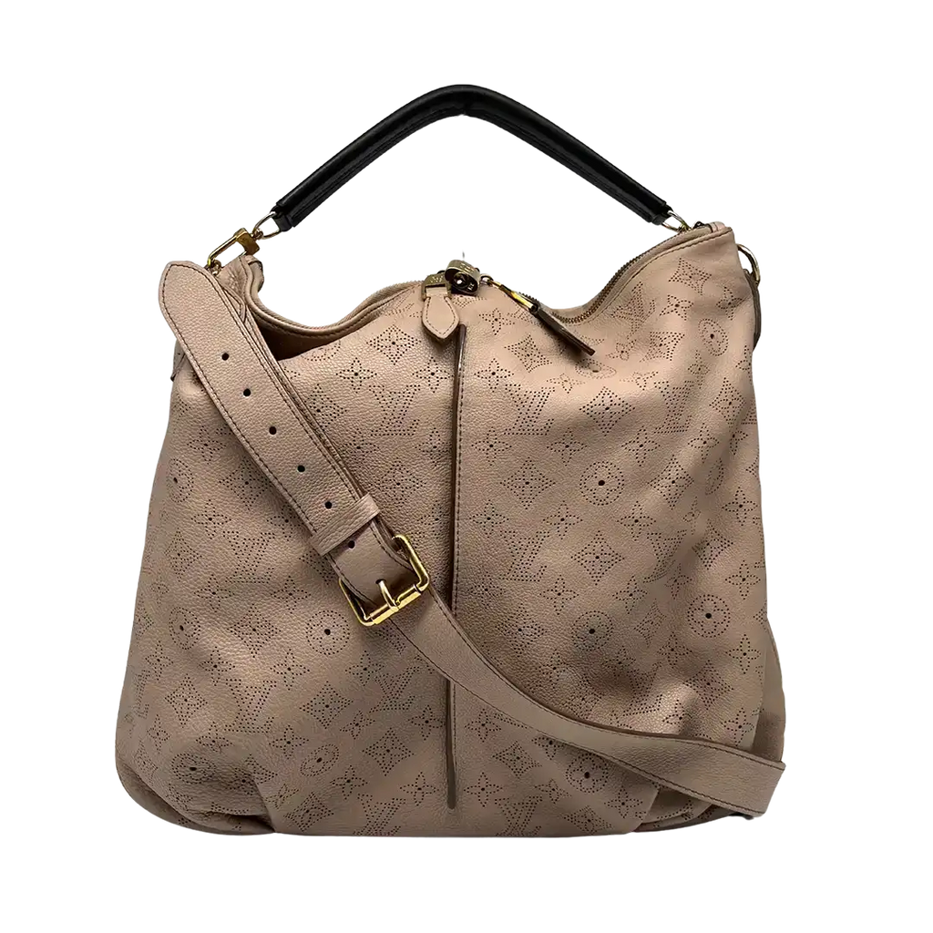 Louis Vuitton Mahina Selene MM Tasche Leder Taupe gut