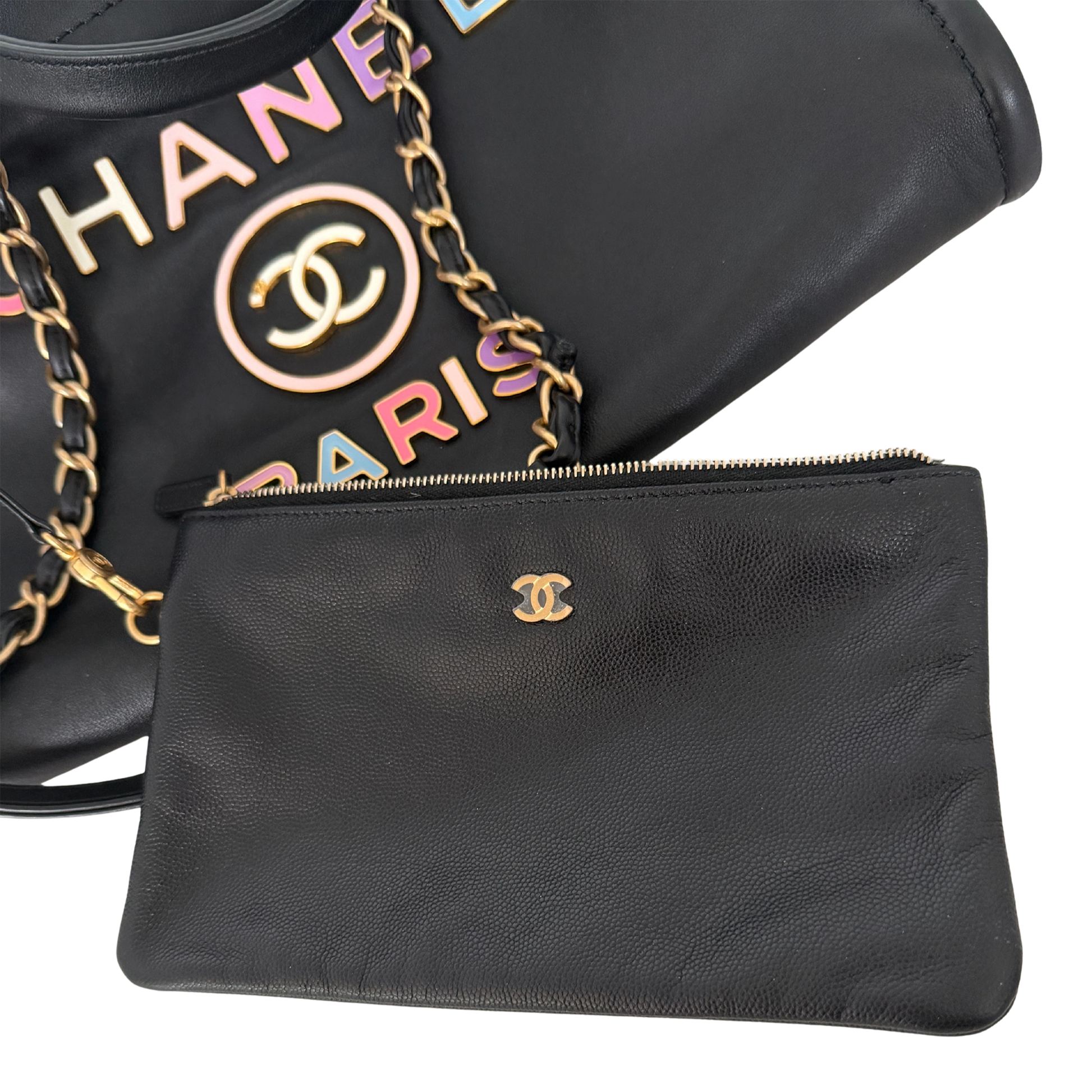 Chanel Deauville Leder Multicolor Tote Bag / sehr gut Chanel