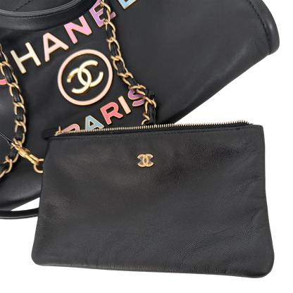 Chanel Deauville Leder Multicolor Tote Bag / sehr gut Chanel