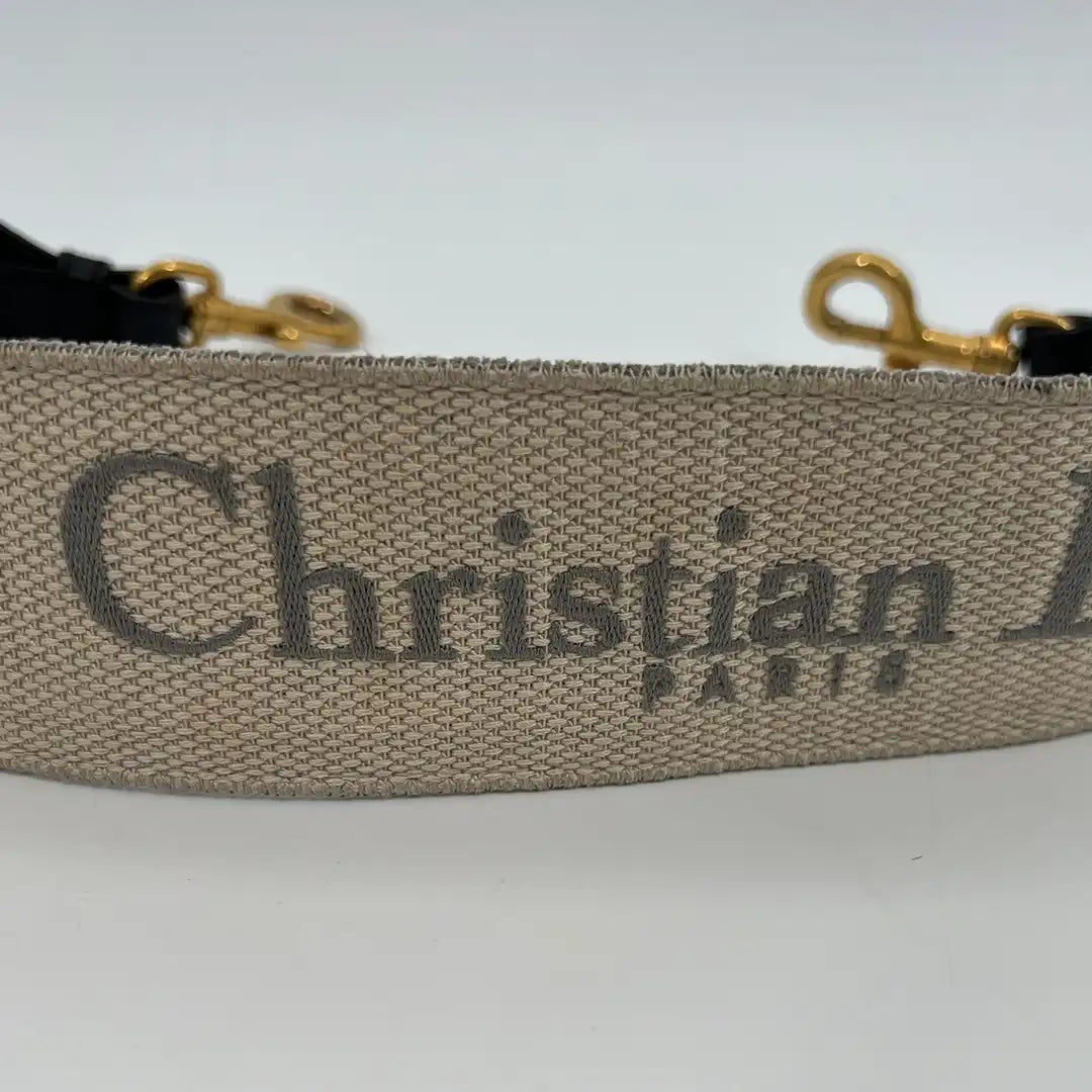 Christian Dior breiter Schulterriemen Dior Paris Stickerei grau / sehr gut Dior