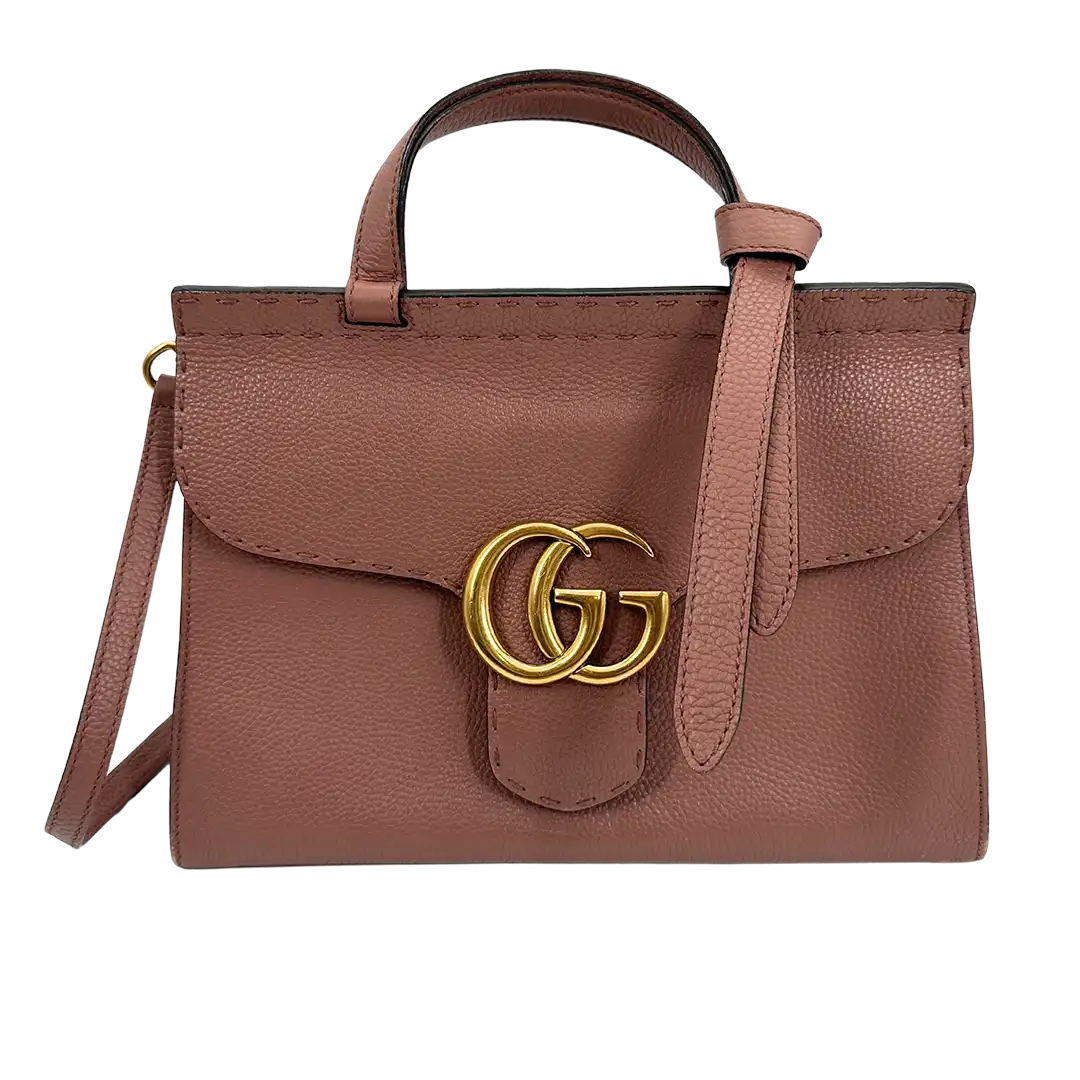 Gucci GG Marmont Top Handle Bag altrosa / braun / gut Gucci