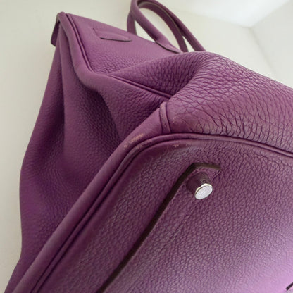 ANGEBOT DER WOCHE Hermès Birkin Bag 35 Togo Leder lila Palladium Hardware 2014 / sehr gut Hermès