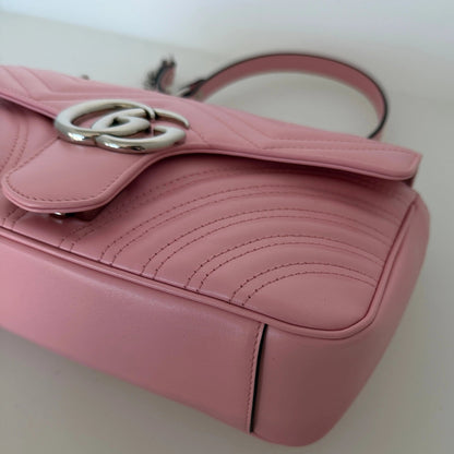 Gucci GG Marmont Small pink silber Hardware / neuwertig Gucci