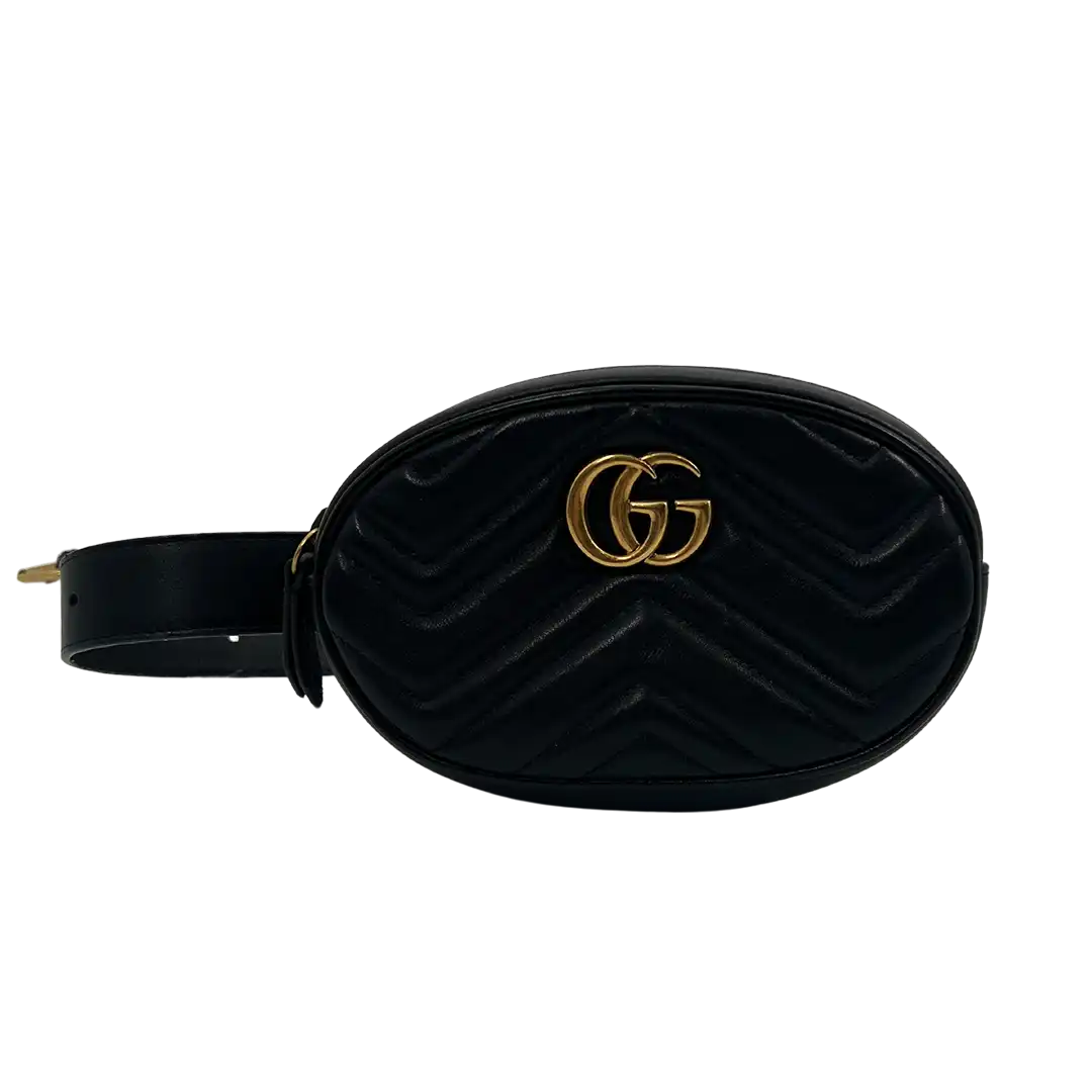 Gucci GG Marmont Gürteltasche Bag Belt schwarz Leder / sehr gut Gucci