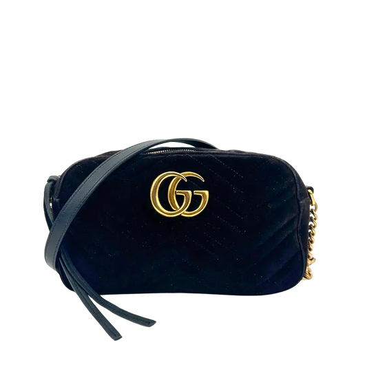 Gucci GG Marmont Samttasche schwarz / gut Gucci